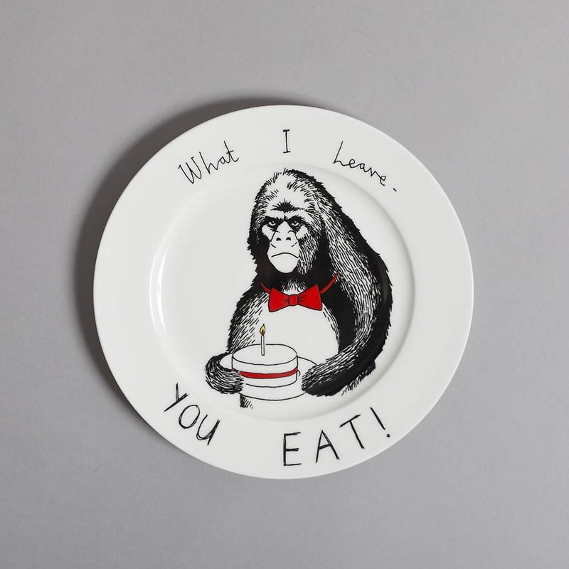Mr Gorilla 骨瓷餐盘 | Jimbobart - 盘子/餐盘/盘架 - 其他材质 白色