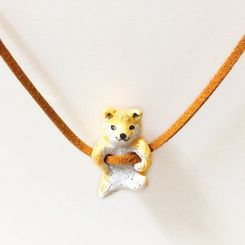 柴犬动物手工手绘颈链/坠子 Shiba Inu handmade necklace - 颈链 - 其他材质 多色