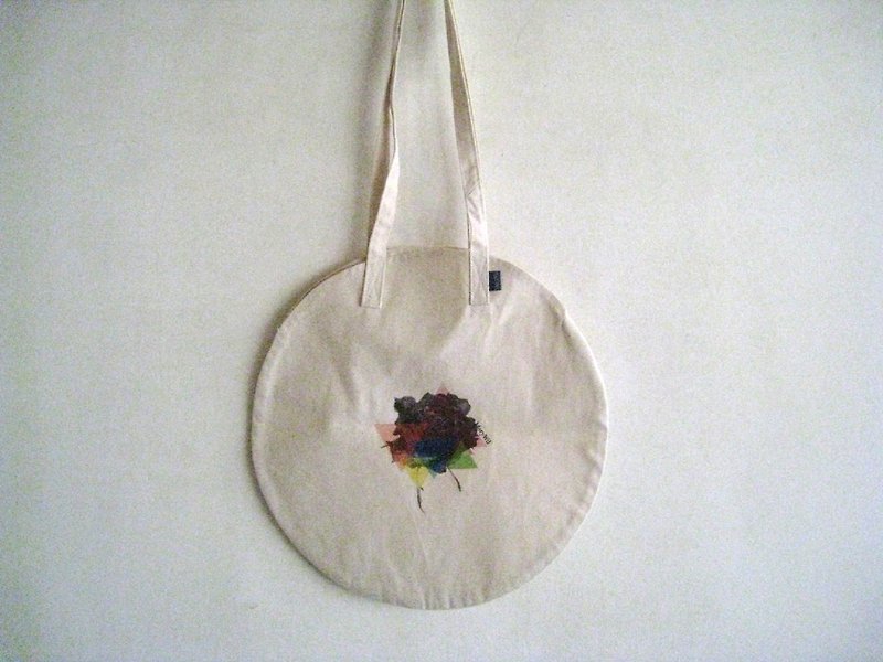 MaryWil圆形小文青环保袋-迷幻玫瑰 - 侧背包/斜挎包 - 其他材质 白色