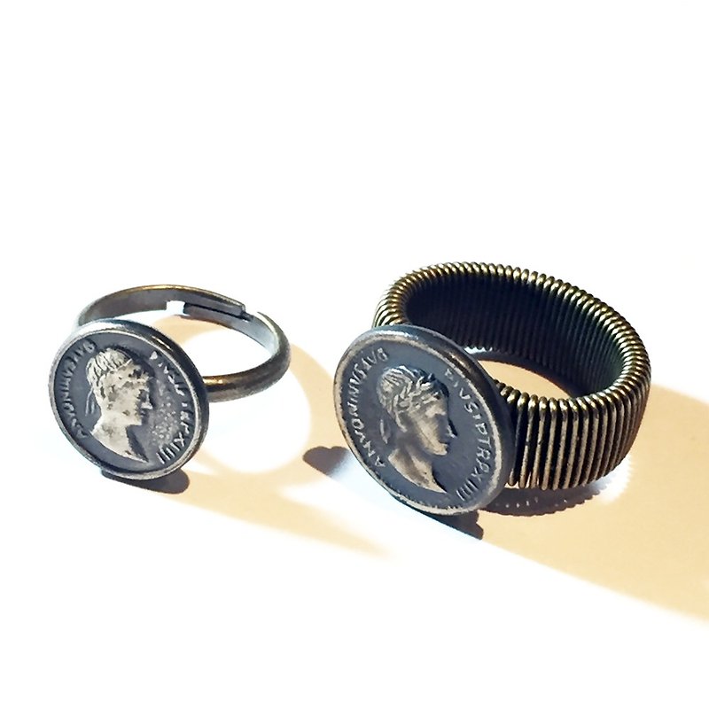 1970 硬币扣 Steampunk蒸汽庞克戒指 button - 对戒 - 其他金属 灰色