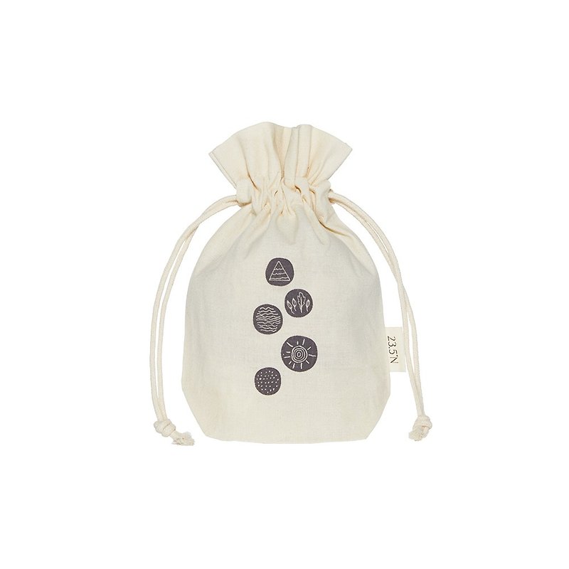 棉胚随身束口袋(日光款) - 化妆包/杂物包 - 棉．麻 白色