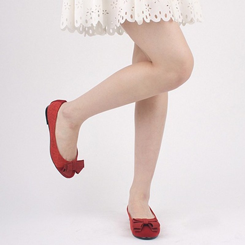 【韩国潮流】SPUR 层层蝴蝶结平底鞋 FS8010 RED - 女款休闲鞋 - 其他材质 红色