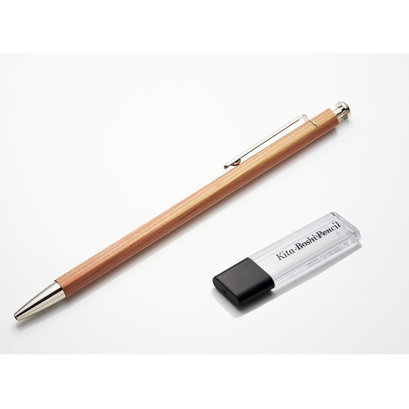 日本北星 大人的铅笔夹式 附笔芯削 (原木笔杆) - 铅笔/自动铅笔 - 木头 咖啡色
