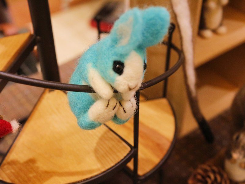 湖水蓝小兔 - 玩偶/公仔 - 羊毛 蓝色