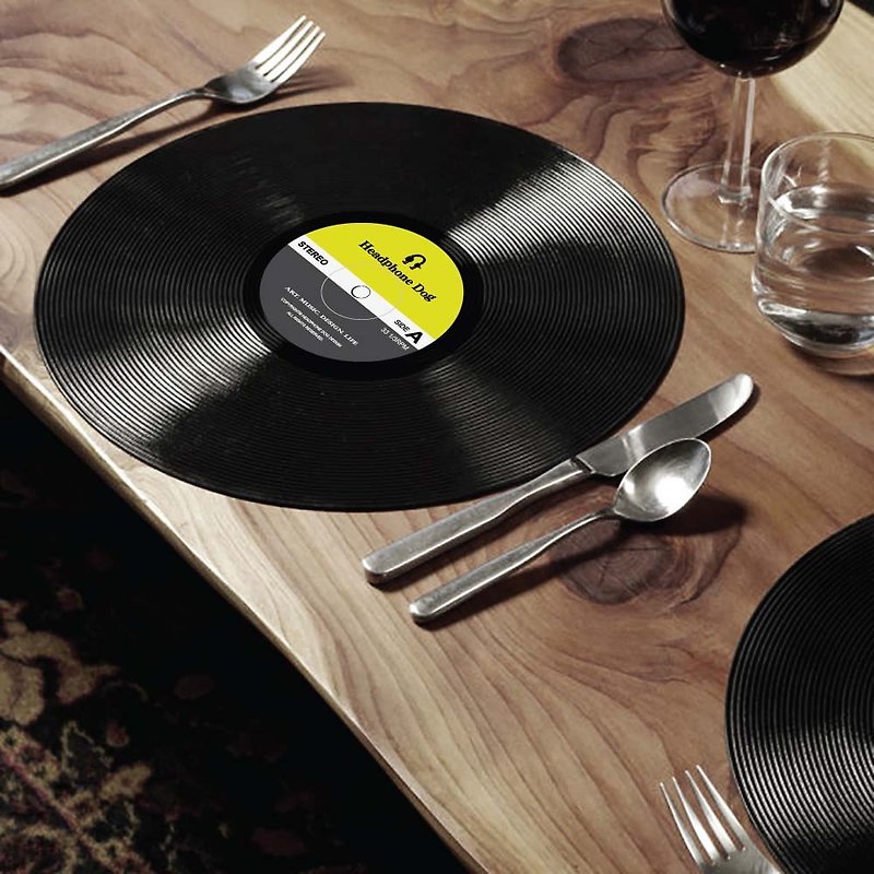 黑胶造型 咖啡杯垫/桌垫/餐垫x2 (两片装)音乐设计款  交换礼物 - 餐垫/桌巾 - 塑料 
