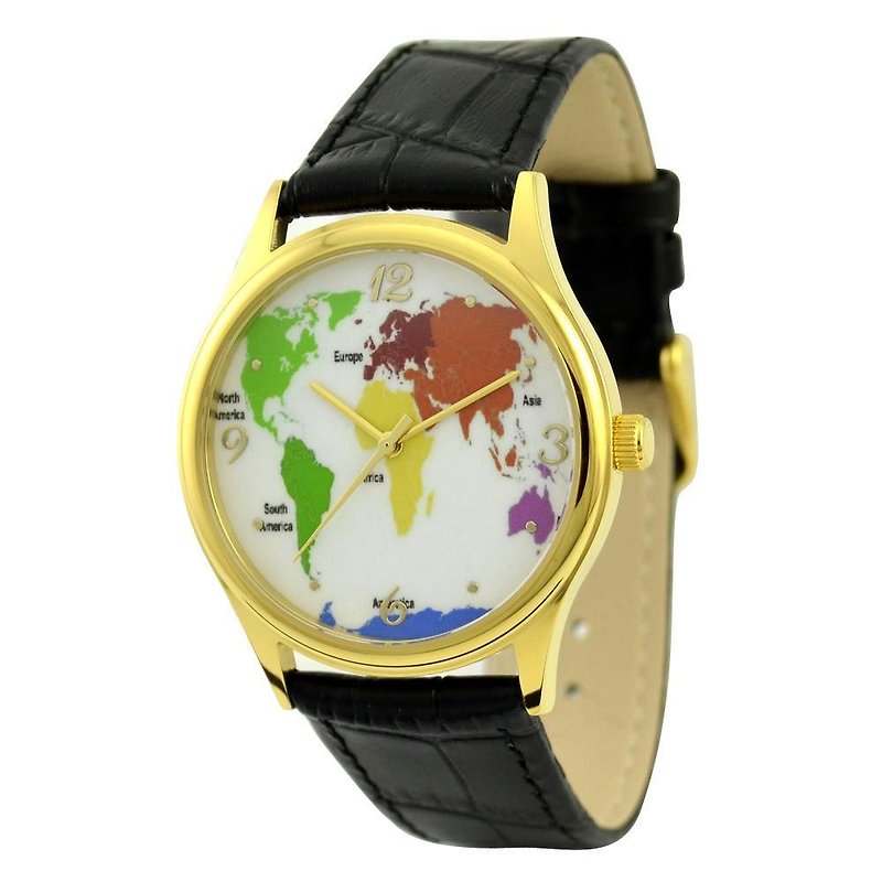 世界地图手表金色 - 女表 - 其他金属 金色