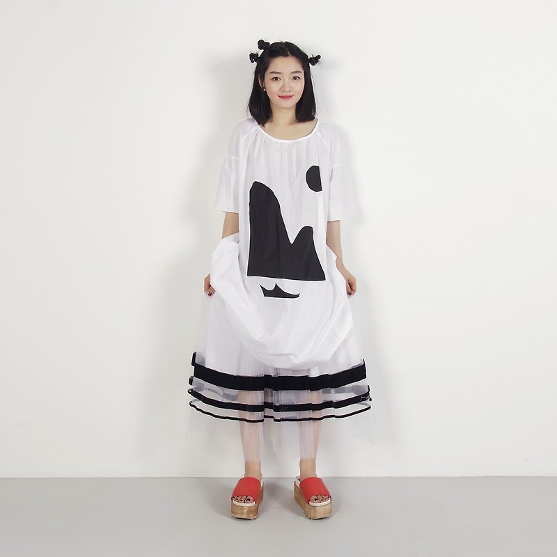 山水日小洋装 连身裙 - imakokoni - 洋装/连衣裙 - 其他材质 白色