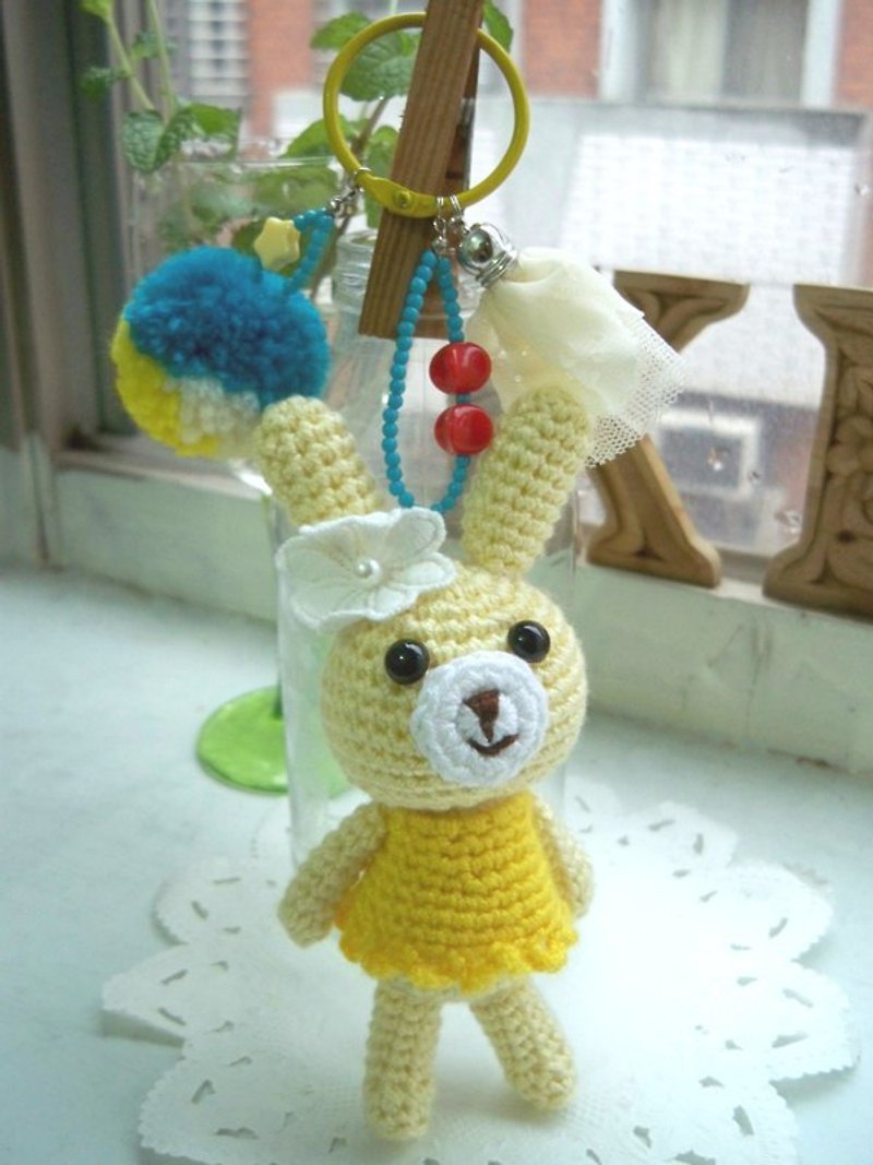 皮可兔-浅黄(亮黄洋装) - 吊饰 - 其他材质 黄色