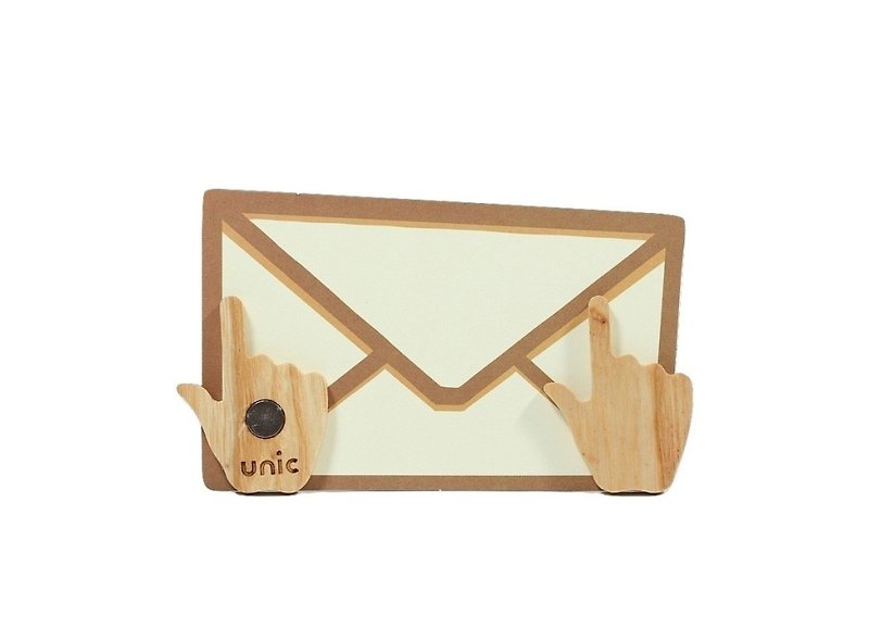 Unic天然原木造型磁铁(鼠标手指) + 精品礼卡【可定制化】 - 冰箱贴/磁贴 - 木头 咖啡色
