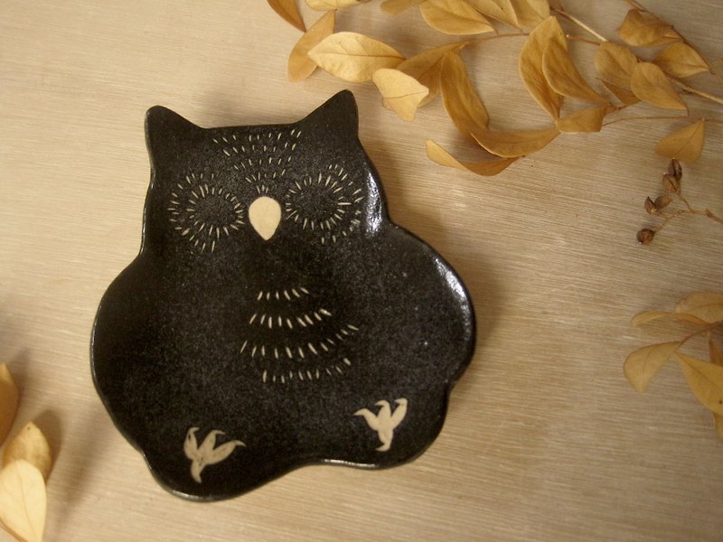 DoDo手作 动物剪影造型盘-猫头鹰(黑) - 花瓶/陶器 - 其他材质 黑色