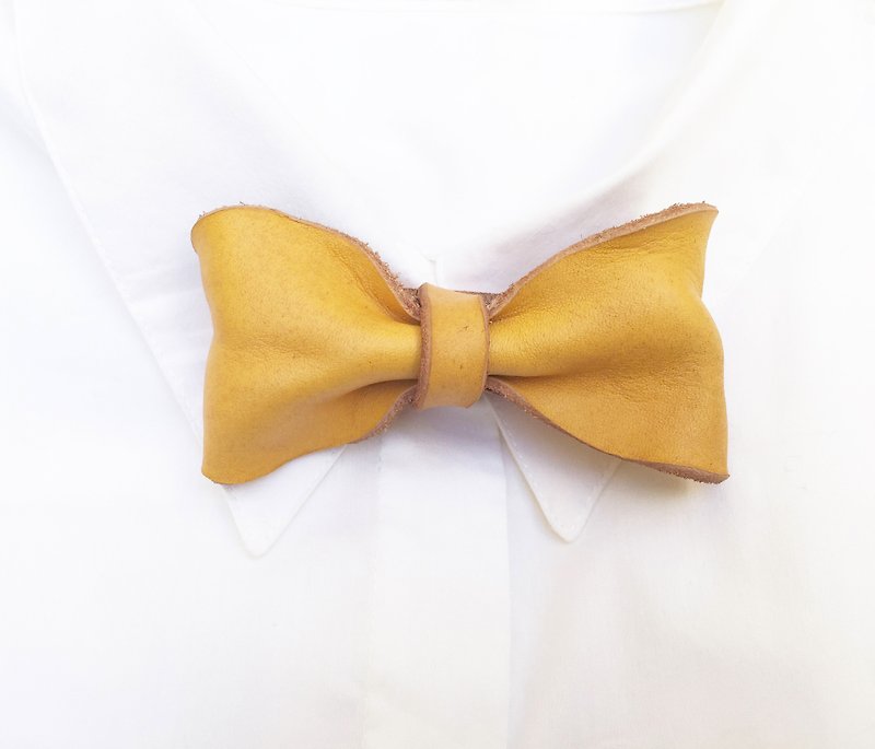 [ Dear U ] 手工真皮领结 - 鹅黄色 - 领带/领带夹 - 真皮 黄色