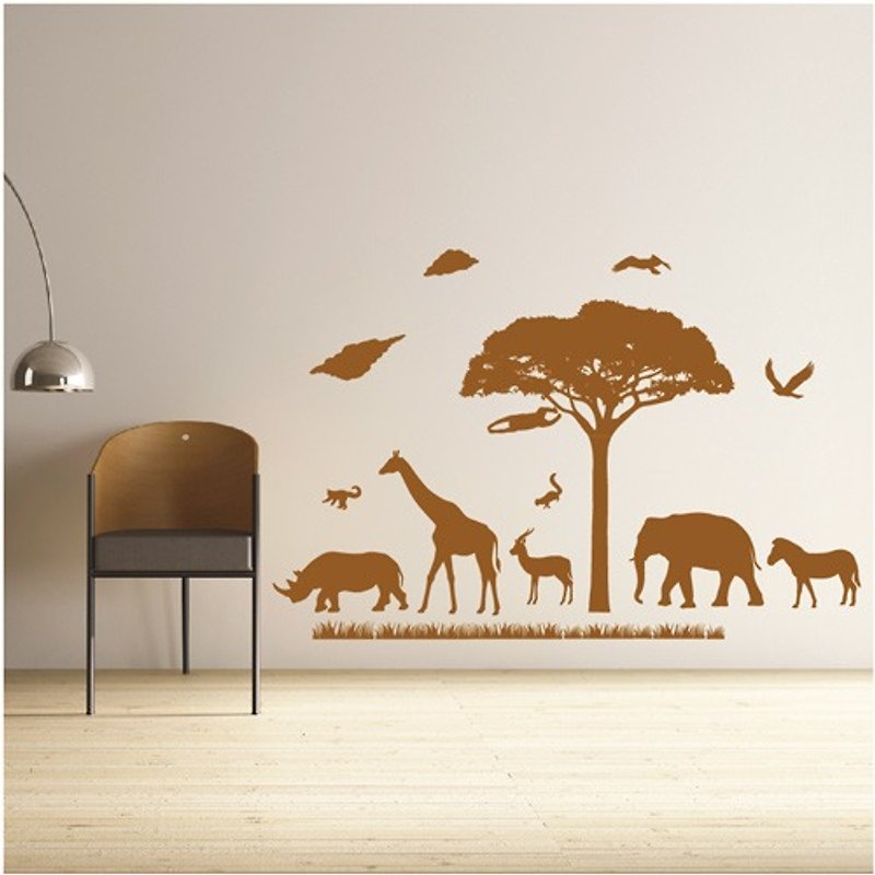 《Smart Design》创意无痕壁贴◆动物好朋友 8色可选 - 墙贴/壁贴 - 纸 咖啡色