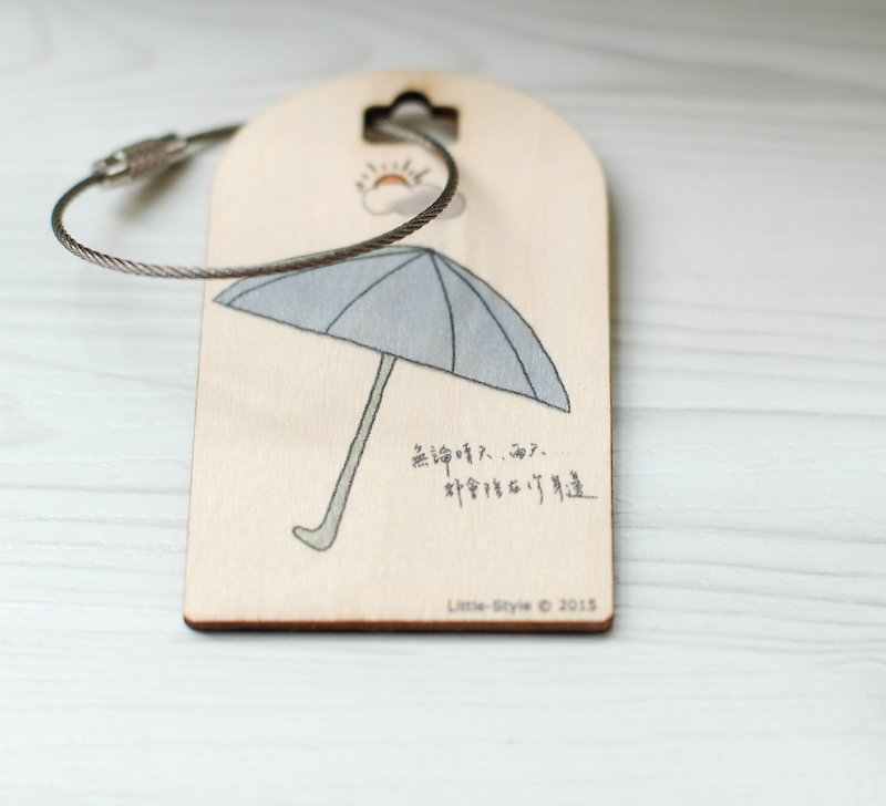 [行李吊牌]雨伞 - 行李吊牌 - 木头 白色