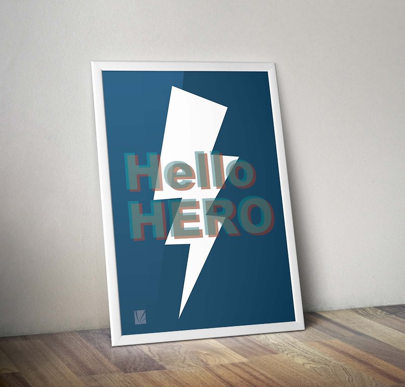 Hello Hero 哈啰，英雄！ - 海报/装饰画/版画 - 纸 蓝色
