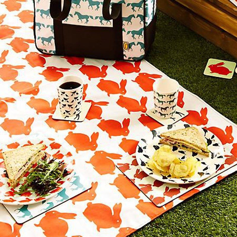 Kiss兔子野餐垫-淘气橘红 《英国Anorak热销户外用品》 - 野餐垫/露营用品 - 防水材质 红色