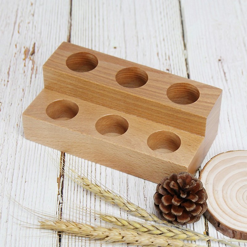 【草本真情】六格精油木架(原木) - 收纳用品 - 木头 咖啡色