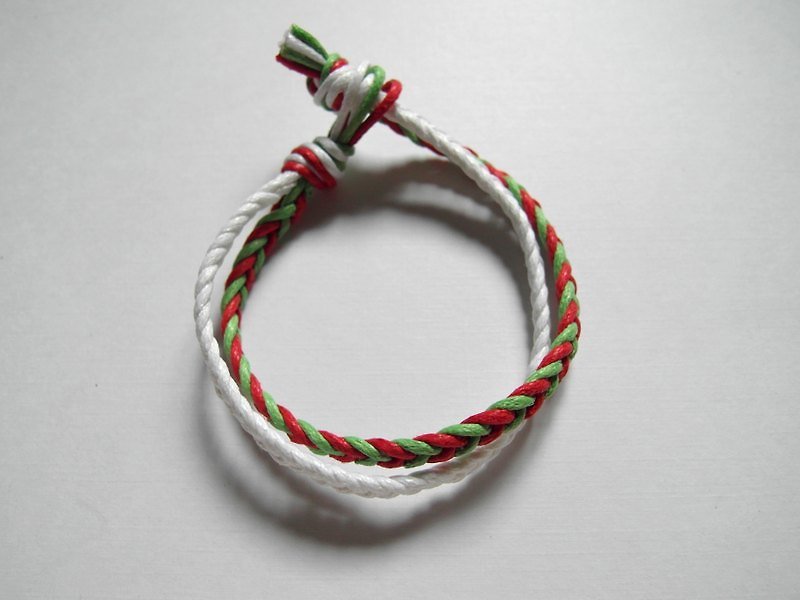 圣诞结(二) / 手工编织手环 - 手链/手环 - 其他材质 绿色