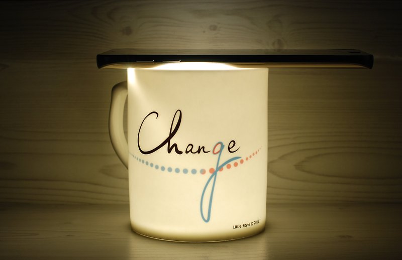 骨瓷马克杯-Change&Chance(定制) - 咖啡杯/马克杯 - 瓷 白色