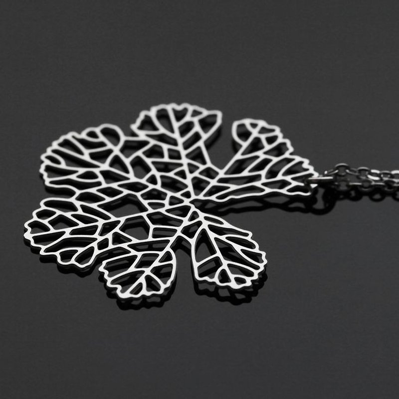 叶脉项链 Skeleton Leaf Pendant (S) - 项链 - 其他金属 