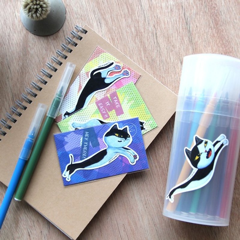 Machi Cat Sticker 麻吉猫系列-防水抗UV贴纸 (单张) - 贴纸 - 纸 多色