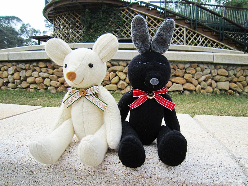 邦尼兔·Black & White - 玩偶/公仔 - 其他材质 白色