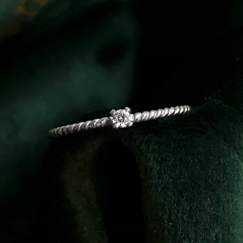 亲吻 纯银戒指 手工镶嵌 精致质感 手感轻珠宝 - 戒指 - 其他金属 