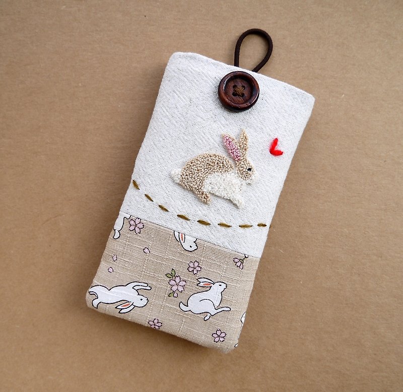 (订做)花兔子刺绣手机袋(L) - 其他 - 其他材质 
