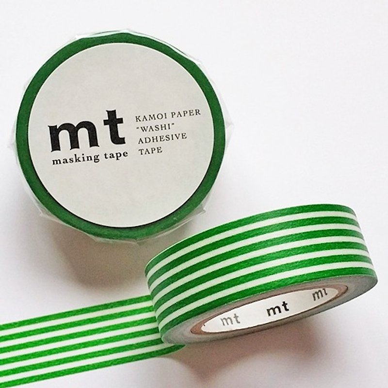 mt 和纸胶带 Deco【横条纹-青绿色(MT01D257)】生产完了品 - 纸胶带 - 纸 绿色