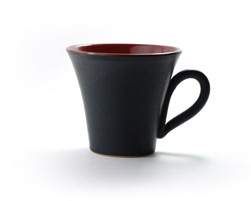 暮暮 黑釉红绘马克杯 - 咖啡杯/马克杯 - 其他材质 黑色