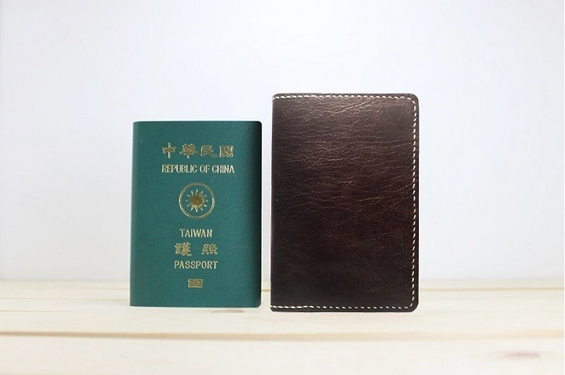 复古手工软皮护照套 | 深咖啡 - 护照夹/护照套 - 真皮 咖啡色