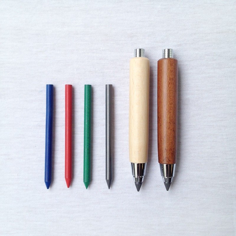 意大利原木按压式绘图笔【补充笔芯】 | Francesco Rubinato - 铅笔/自动铅笔 - 其他材质 咖啡色