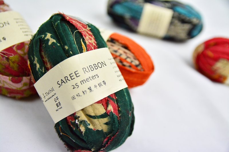 回收纱丽缎带线-公平贸易 - 编织/刺绣/羊毛毡/裁缝 - 棉．麻 多色