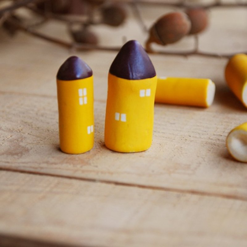 呆呆黄色铅笔屋(陶瓷2件)圣诞+生日好礼 - 花瓶/陶器 - 其他材质 黄色