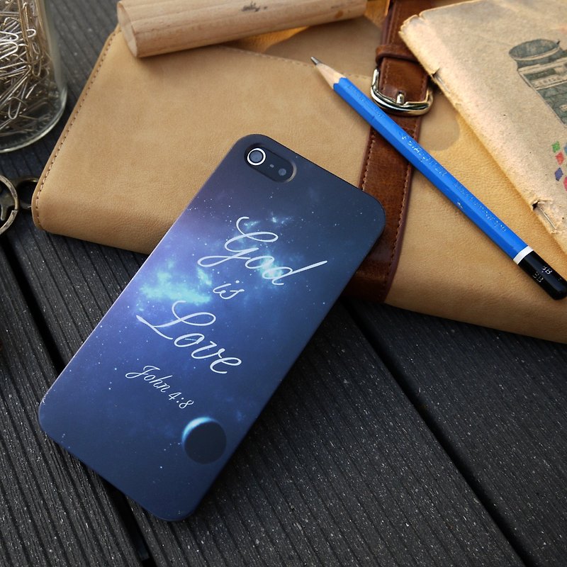 香港原创设计 神是爱 太空图案 iPhone & Samsung 创意手机保护殻 - 手机壳/手机套 - 塑料 蓝色