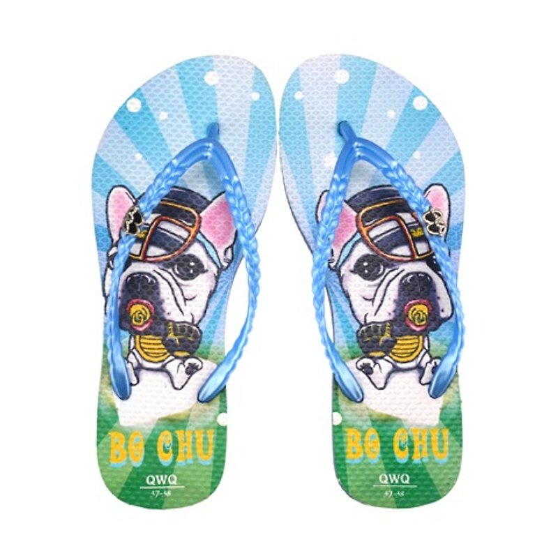 QWQ创意设计人字拖鞋(无钻)-Bo Chu-蓝【STN0351504】 - 女款休闲鞋 - 防水材质 蓝色