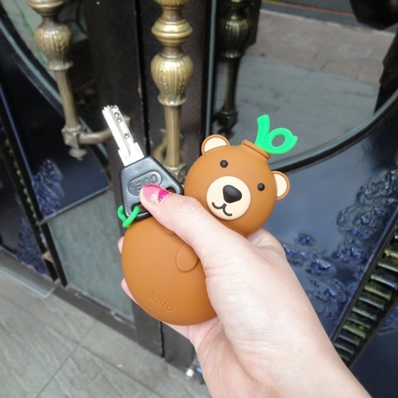 Kalo 卡乐创意 巧克力熊硅胶钥匙包 钥匙套  圣诞礼物 - 钥匙链/钥匙包 - 硅胶 金色