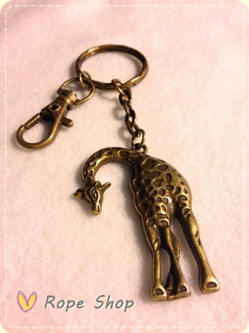 长颈鹿。古铜 复古色钥匙圈 - 其他 - 其他金属 