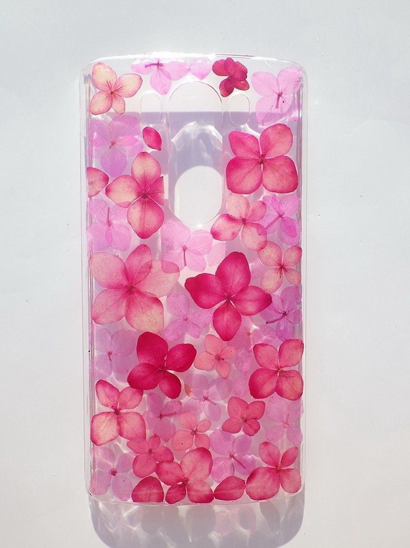 Anny's workshop手作押花手机保护壳，适用于LG V10, 粉色绣球花 (现货) - 手机壳/手机套 - 塑料 粉红色