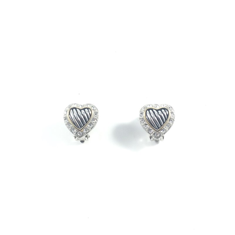 Vintage Heart Earrings - 耳环/耳夹 - 其他金属 银色