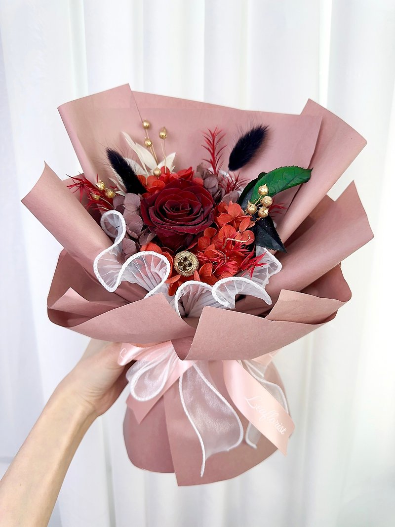 圣诞礼物推介 永生花花束  (礼盒装) - 6色 - 干燥花/捧花 - 植物．花 粉红色