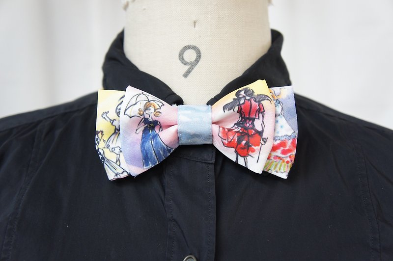 Bow tie / Fashion sketch 蝶ネクタイ／デザイン画 - 领带/领带夹 - 聚酯纤维 黄色