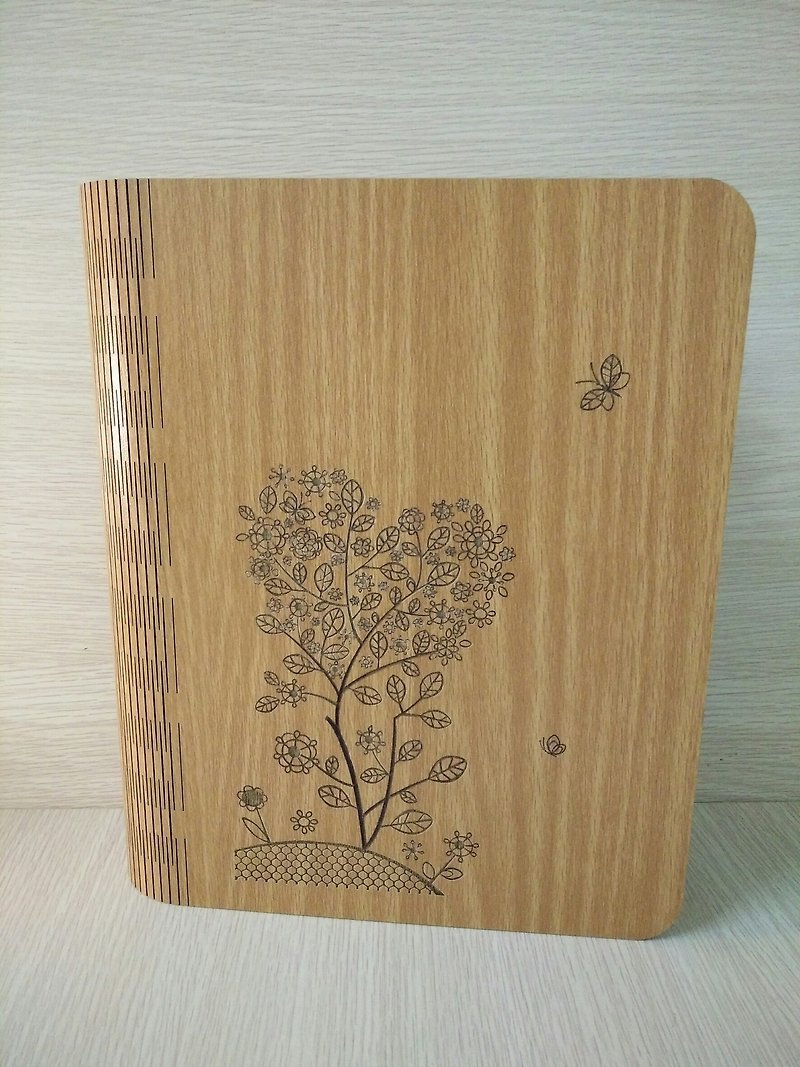 【教师节礼物】(A5)─体成型6孔笔记本─心之树 - 笔记本/手帐 - 木头 咖啡色