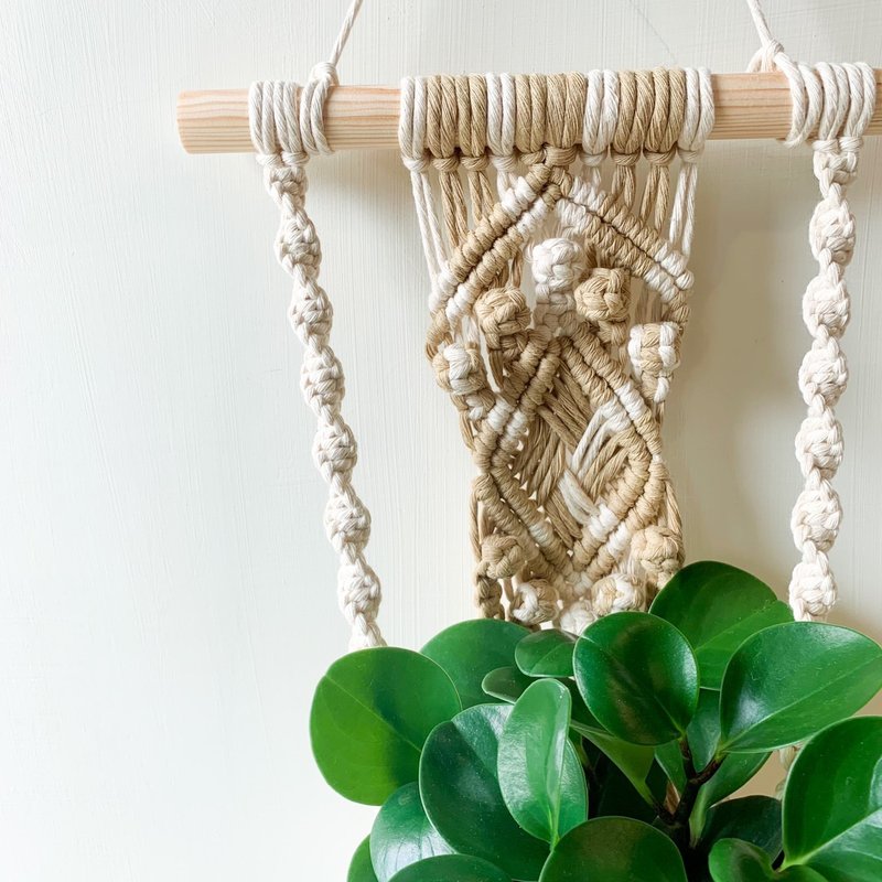 Macrame / Wall hanging / 中型植物壁挂木棍A款 - 摆饰 - 棉．麻 透明