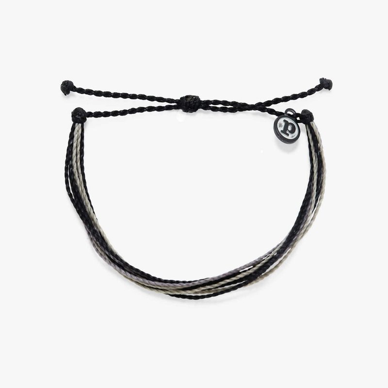 Pura Vida 美国手工 ONYX 黑灰玛瑙 基本款可调式防水冲浪手环 - 手链/手环 - 防水材质 灰色