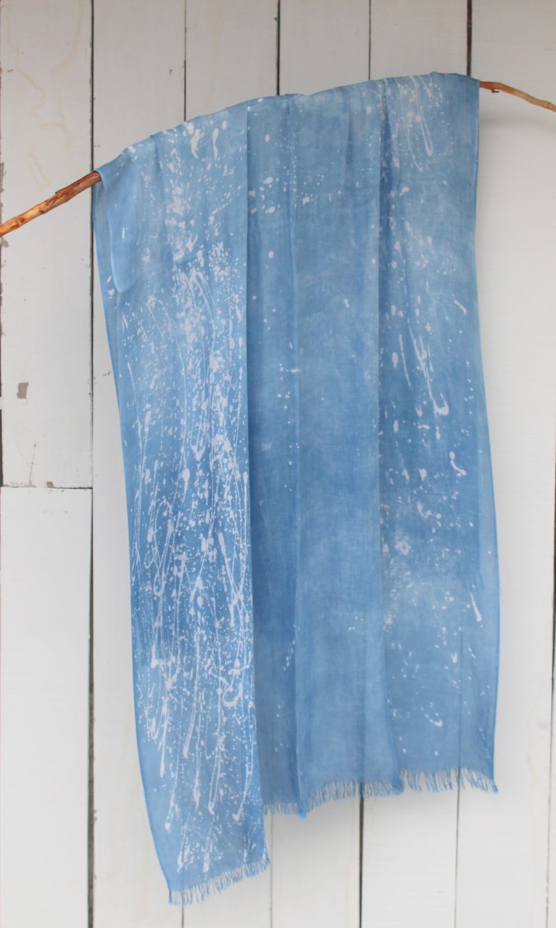 自在染isvara 蓝染围巾 宇宙系列 流形 - 丝巾 - 棉．麻 蓝色