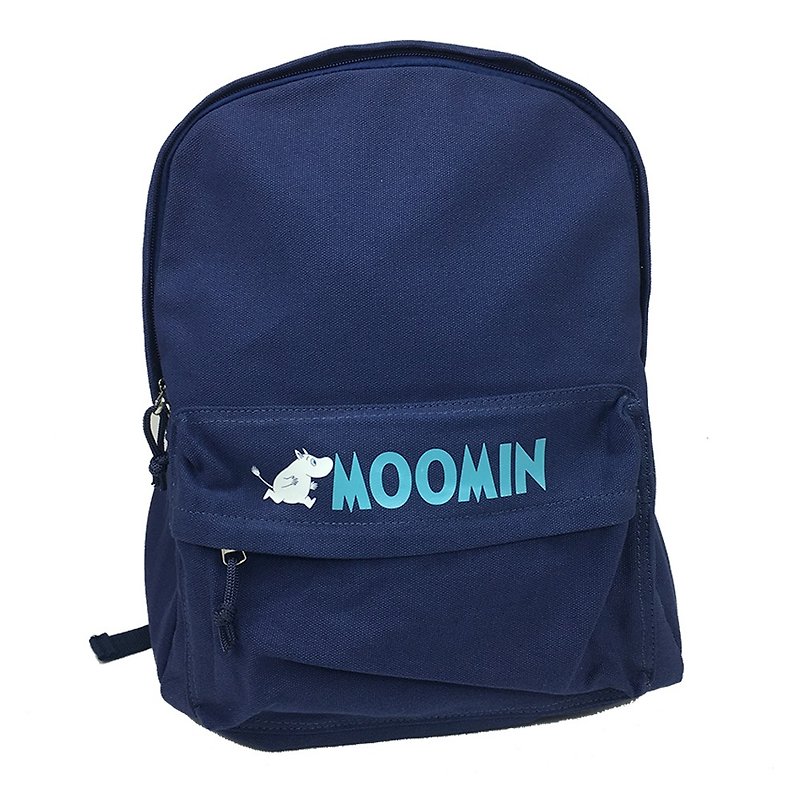 Moomin授权-新款拉链后背包(藏青) - 后背包/双肩包 - 棉．麻 蓝色