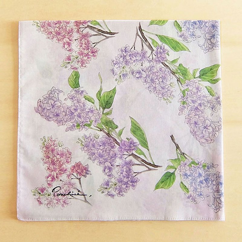 ライラックのハンカチ - 手帕/方巾 - 棉．麻 紫色