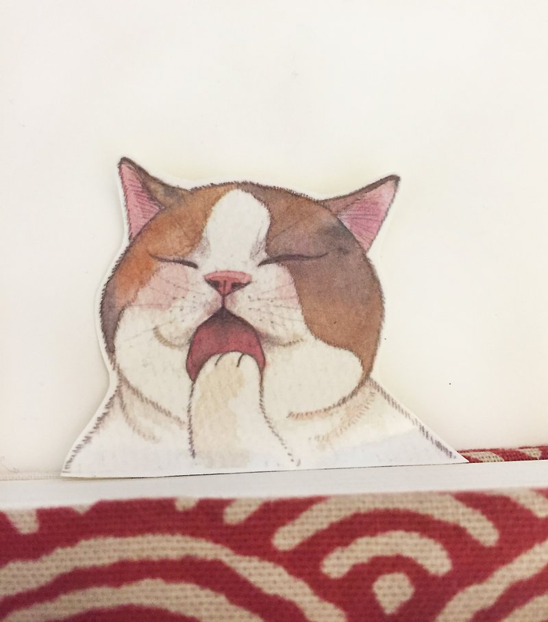 lazy cat悠闲小日子猫咪贴纸 - 贴纸 - 纸 卡其色
