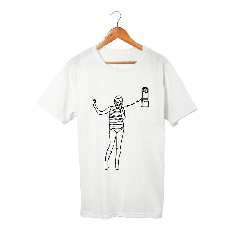Edie #1 T-shirt - 中性连帽卫衣/T 恤 - 棉．麻 白色