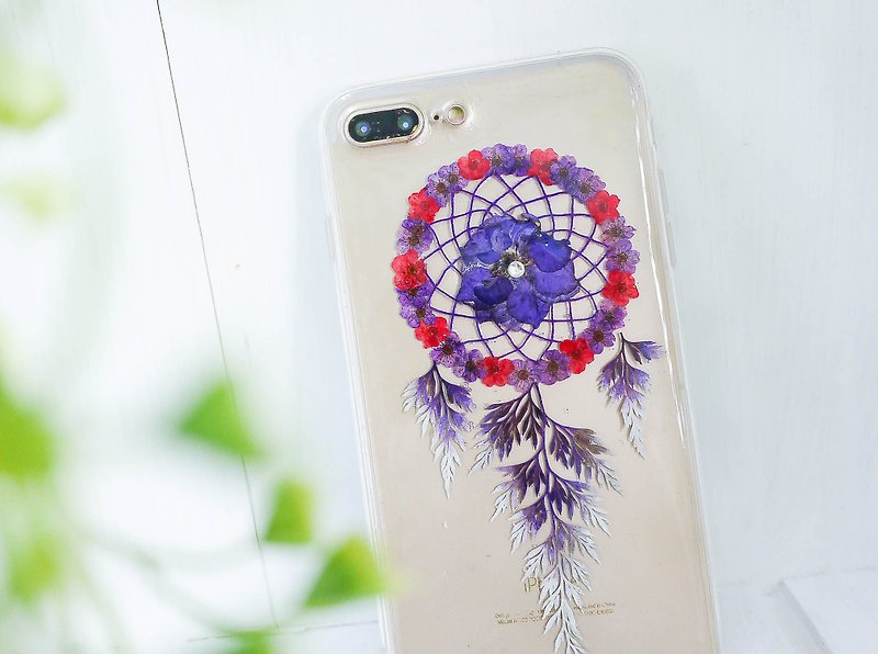 押花捕梦网手机壳 | 紫、红色 - 手机壳/手机套 - 植物．花 紫色